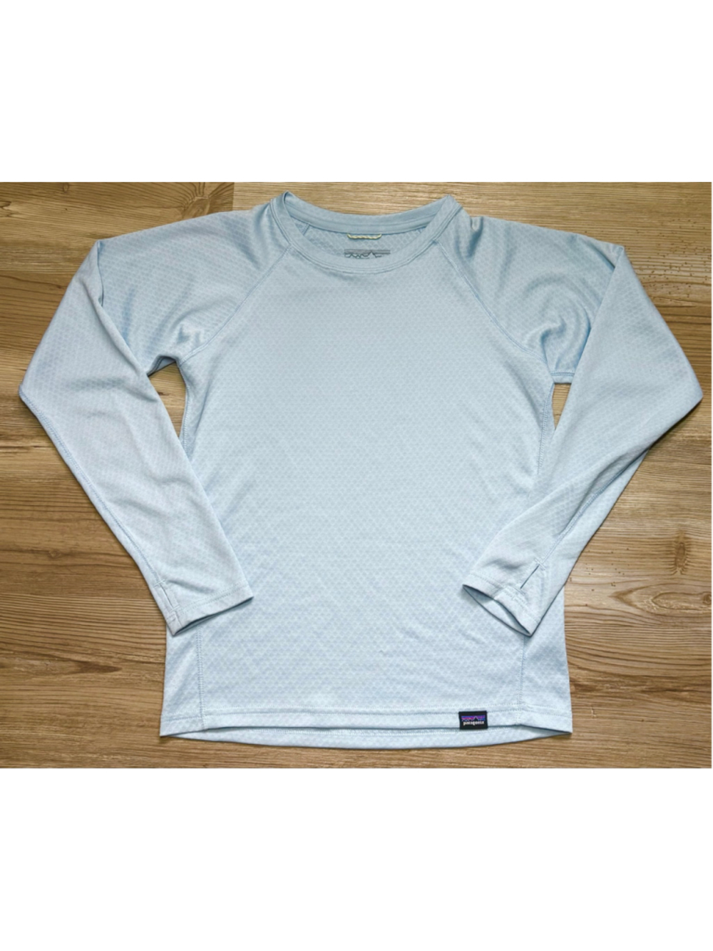 Girls Patagonia Long Sleeve Capilene Sz Med 10/Light Blue